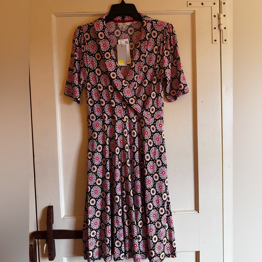 Boden opulent daisy faux wrap dress size 8L NWT - Picture 2 of 6